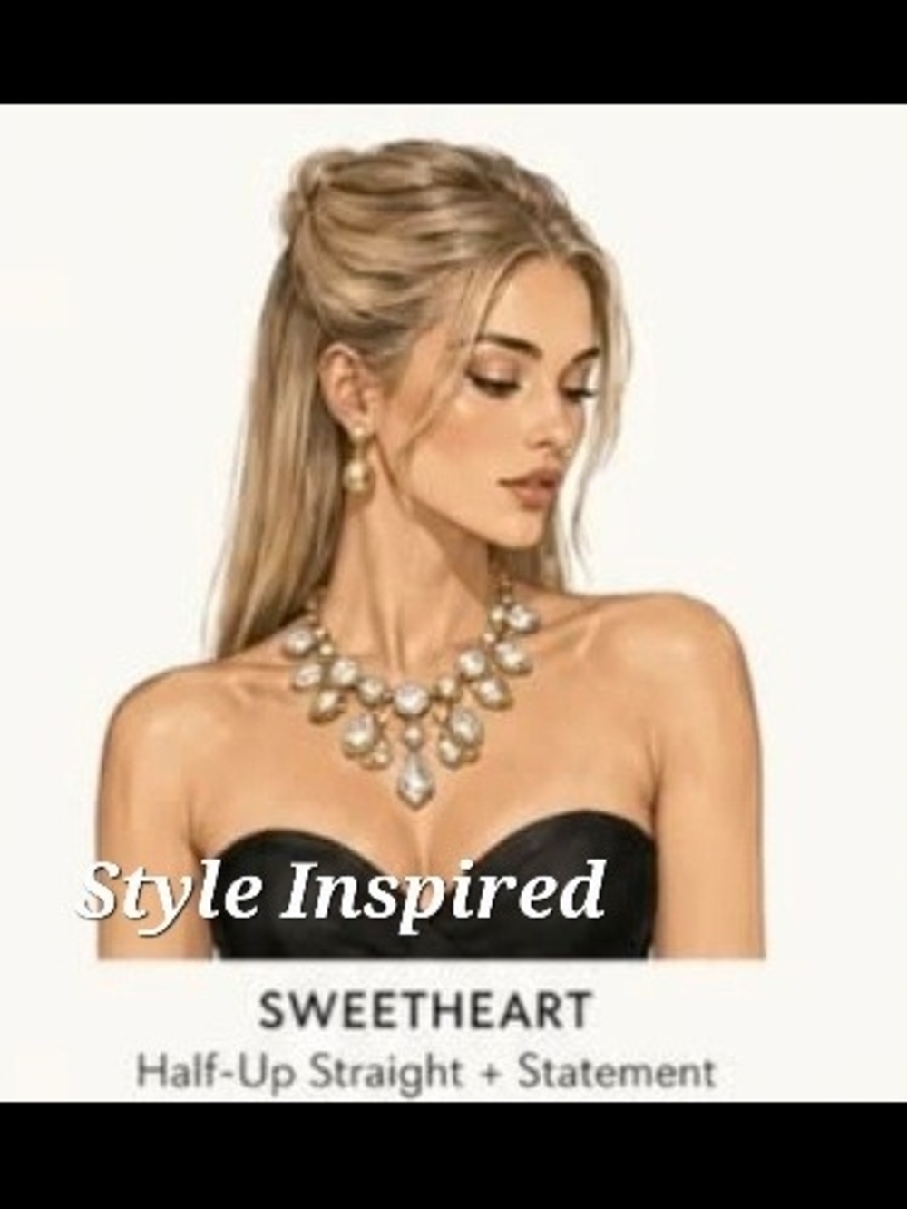 The Limited Antique Gold Floral Crystal Bib Necklace in Gray and Clear - Picture 10 of 11
